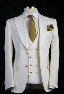 Último diseño, trajes de negocios para hombre con dos botones, esmoquin para novio, solapa de pico, abrigo de fiesta para hombre, conjuntos de trajes de 3 piezas (chaqueta + pantalones + chaleco + corbata) K44