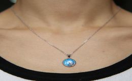 Dernier collier pendentif en forme de goutte et étoile en argent Sterling 100 925, bijoux fins, opale de feu bleue, gemme, bijoux de plage d'été, cadeaux Q5987435