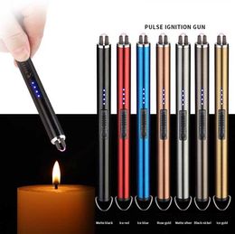Nieuwste elektrische aansteker ontsteker USB oplaadbare ontstekingsaanstekers Single Arc Spark per lading BBQ buiten winddicht 7 kleuren rookgereedschap