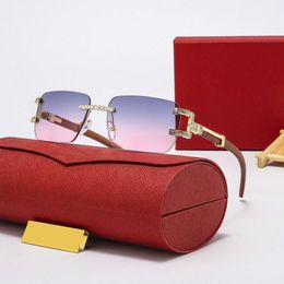 Últimos carros de moda Carti Gafas de sol sin borde Gafas Compuesto Metal Metal Rimless Marco óptico Classic Rectange Gold Gold Luxury Women Eyeglass