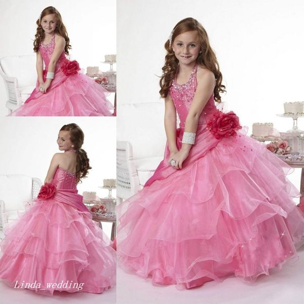 Lo último en moda, bonito vestido de desfile para niña, vestido bonito de princesa de Organza para fiesta, magdalena, flor, niña, para niño pequeño