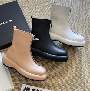Neueste Mode Martin Boots Designer-Plateau-Lederstiefel Aprikose Schwarz Weiß Mehrfarbige klassische Stiefeletten