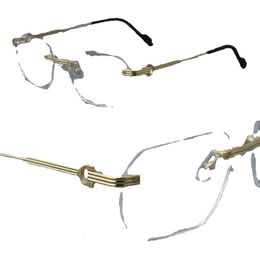 Dernière mode hommes cadres lunettes de soleil 0271S tête composite métal sans monture cadre optique classique rectangle carré or lunettes pour femmes lunettes