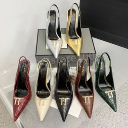 Laatste mode Metallic gevoel Hoge Hak Sandalen Vrouwen luxe Gold Lock Versieren Hoge Hakken Zomer Rose rode Sandaal Enkelbandje Jurk schoen fabriek schoenen