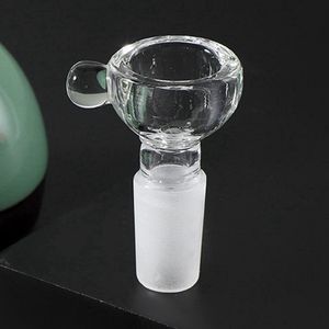 Dernier Verre Transparent Fumer 14MM 18MM Joint Mâle Filtre À Tabac À Herbes Sèches Anti Slip Point Poignée Bol Plate-Forme D'huile Pipe À Eau Bong DownStem Porte-Cigarette DHL