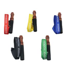 Dernier Narguilé Shisha Fumer Coloré Naturel Conseils En Bois Pendentif Portable Poignée Tuyaux Longe Filtre Silicone Tuyau Embouchure En Bois Titulaire