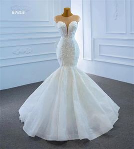 Dernières conceptions de dentelle Appliqued robes de robe de mariée sirène SM67213