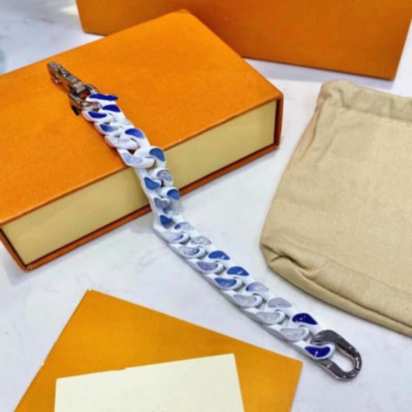 Dernier lancement Français Masters Conception de Bracelets de luxe Chaîne Liens Liens Patchs Bracelet Coloré Collier Collier Hip Hop Bijoux