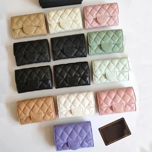 Dernier portefeuille en cuir véritable porte-cartes de créateur en cuir de qualité miroir qualité femmes noir matelassé porte-monnaie de luxe designers sacs de mode