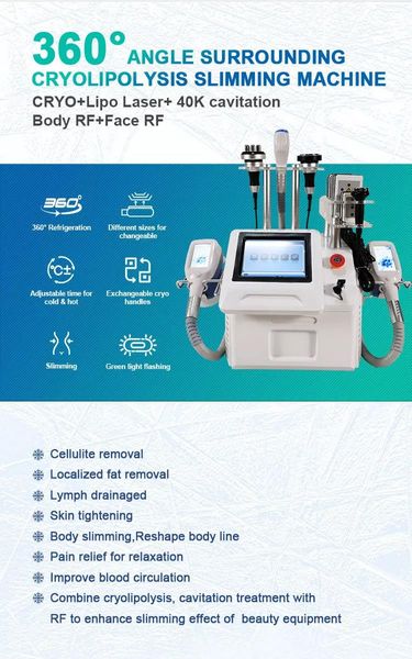 Dernier système de cavitation sous vide lipo laser amincissant la machine 360 Cyro Body Contouring Cellulite Removal Device Prix usine