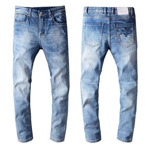 Dernière annonce Mens Designer Jeans Mode Droite Noir Drapé Biker Slim-jambe Jean s Pantalon De Luxe Distressed Pantalon Top Quality196p