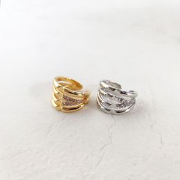 Nieuwste luxueuze vingerring Elegant Gold Plated Zirkon Ring voor dames bij speciale gelegenheid Europese stijl Open ring met diamant ingelegd maakt uw vinger glanzend