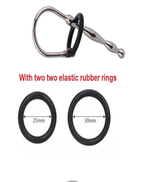 Lo último en acero inoxidable masculino con sonido uretral, estiramiento, estimulador, dilatador de cuentas, tapón para pene con anillo para pene, dispositivos de castidad, BDSM Ad7976706