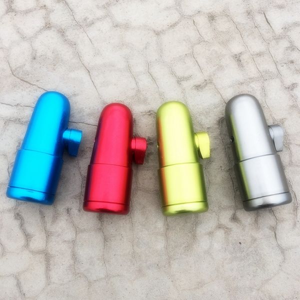 Dernier mini filtre en alliage d'aluminium coloré en forme de cartouche de balle tuyaux portables amovibles scellés pour tabac à herbes, étui de rangement pour nez, porte-cigarette