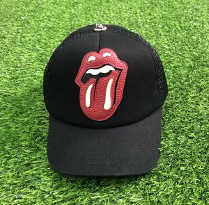 Dernières casquettes de baseball avec logo de bouche, visière de voyage en maille, chapeaux de baseball punk