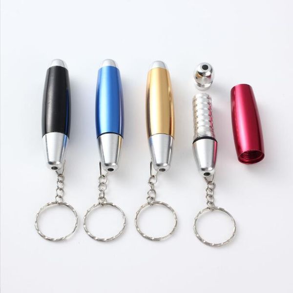 Dernier porte-clés multicolore tuyau torpille métal tabac Cigarette fumer filtre tuyaux porte-main accessoires outil
