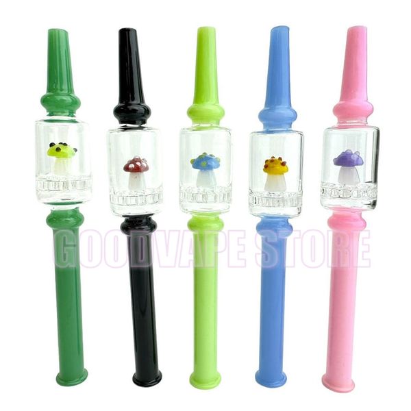 Dernier champignon Dtyle Decoration Colorful Pyrex Pipes en verre filtrant Pipes à main Holder Cigarette Tips Portable Innovative Smoking Oil Rigs Paille Tube à main DHL