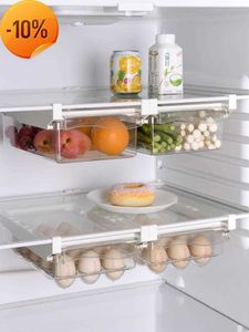 Latest NEW Refrigerator Drawer Plastic Clear Fridge Organizer Slide Under Shelf Drawer Box Rack Holder Kitchen Fruit Food Storage Box