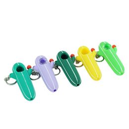 Nieuwste Oil Burner Siliconenpijpen Glazen kom Cactus Vorm Keychain Hand Tabak Rookwaterpijp droog kruid voor Siliconen Bong Bubbler