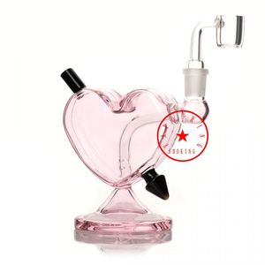 Último Rosa Púrpura Fumar Bubbler Vidrio Grueso AMOR Flecha Forma Tubos Plataformas Petroleras Portátiles Filtro Tazón Titular de Cigarrillo Tubo Tubería de Agua Burbuja Mano Bong