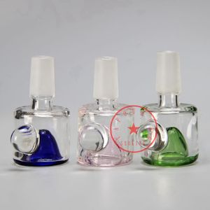 Dernières fumeurs de poignée de chute colorée style pyrex vitre épais 14 mm 18 mm mâle articulation mâle tabac en verre filtre bol gréement d'huile