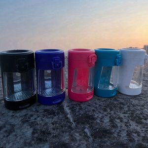 Nieuwste Roken Kleurrijke Multifunctionele Droge Kruiden Tabak Spice Miller Opbergdoos Stash Case Draagbare Afdichting Observatie Vergrootglas Potten Tank USB LED Verlichting