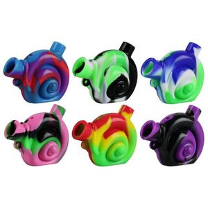 Dernières fumer coloré silicone escargot style herbe sèche tabac pré-rouleau cigarette porte-cigare portable mini filtre innovant tuyau d'eau barboteur