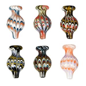 Nieuwste Roken Draagbare Kleurrijke Dik Glas Handgemaakte Bubble Swirl Ball Carb Cap Nagels Dabber Bong Olie Rigs Waterpijp Shisha Waterpijp Kom Waskolf Tip Hoed DHL