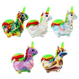 Nieuwste Smoking Silicone Hand Pipes Kit Unicorns Style Bubbler Herb Tobacco Glass Filter Lepel Bowl Water Pijp Sigarettenhouder