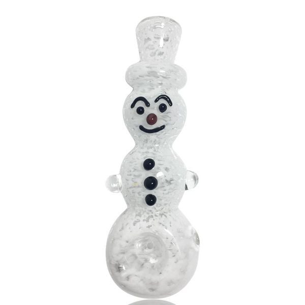 Último muñeco de nieve Pyrex Tubo de fumar de vidrio grueso Tubo de mano Portátil Hecho a mano Hierba seca Tabaco Plataformas de aceite Filtro Bong Mano Novedad Arte Tubos DHL