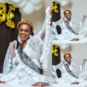 Dernières robes de mère enceinte de style Robe à manches longues en tulle pour Photoshoot