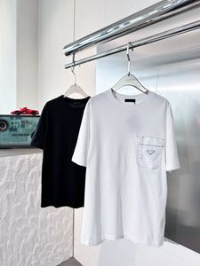 Laatste zomer heren t-shirt mode zakstiksels ontwerp Europese maat losse versie van luxe designer t-shirt