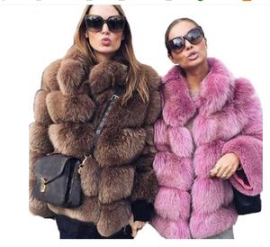 Dernières épais chaud hiver femmes fausse fourrure de renard veste automne mode vêtements d'extérieur décontractés filles grande taille manteau de fourrure 2021