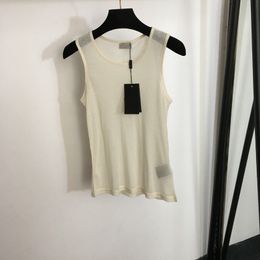 T-shirt Transparent pour filles, gilet Sexy, lettres simples, Camis Jacquard, sans manches, chemise douce, hauts d'été, dernière collection
