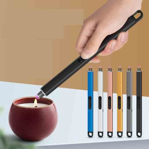 Dernière USB Rechargeable Arc Plasma Briquet Coupe-Vent Cigarette Accessoires Outil D'allumage Cuisine Bougie BBQ Tabac Fumée Briquets 6 Couleurs