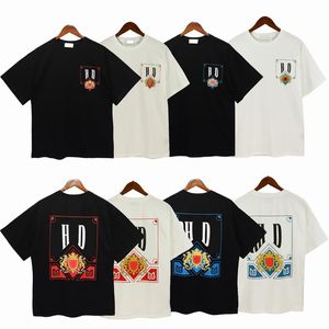 Nieuwste versie Rhe t-shirt Zomer Designer T-shirt Mannen t-shirts Tops Luxe Brief Print Shirt Heren Dames Kleding Korte mouwen S-XL