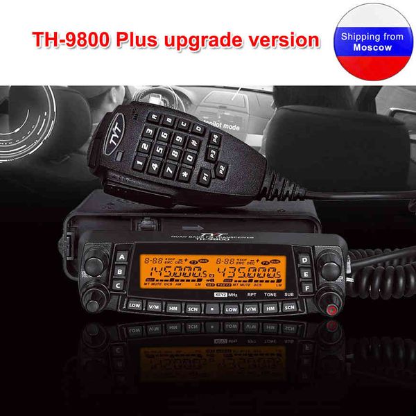 Dernière version TYT TH-9800 quadri-bande 29/50/144/430 MHz 50 W talkie-walkie amélioré TH9800 809CH Station de radio mobile à double affichage