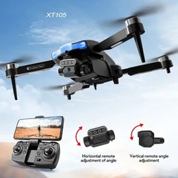 Dernier drone XT105 avec télécommande à deux axes, caméra HD, moteur sans balais, flux optique, hauteur fixe, vol stationnaire, évitement d'obstacles infrarouge, quadrirotor à distance