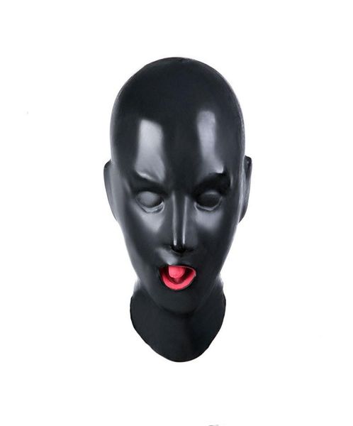 Masque de sexe à capuche en latex, jouets fétiches, bondage Bdsm avec bouche ouverte, jouet sexuel pour adulte, masque Y190603026897877