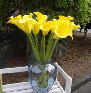 Latex Callas Real Touch Calla Lys Fleur 12pcsLot Grande Taille Sensation Naturelle PU Fleurs Grand Calla Lily pour Bouquets De Mariage7981345