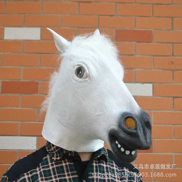 Latex pleine tête animaux réaliste âne cheval chèvre de haute qualité fantaisie habiller masques de fête HKD230810