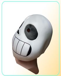 Latex vol hoofd latex zonder masker cosplay schedel masker kap masker Halloween volwassen kinderen ondertale zonder maskers helm schikje jurk game p6578815