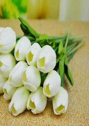 Latex Real Touch Tulips Fleurs 24pcs 30cm PU Simulation artificielle Fleur de tulipes pour le mariage Bridal039 Bouquets Home Decoratio664729