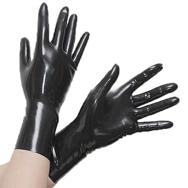 Gants courts en Latex 0 4mm, tenue de Club pour robe Catsuit, Costume fétichiste en caoutchouc 205I