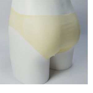 Latex shorts broek sexy vrouwen slipje met kruiscyclus of spleten natuurlijke kleur naadloze 201112