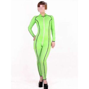 Latex Cossais caoutchouc complet Femmes Femmes Green Light Sexy Catsuit avec un masque Taille XS ~ XXL Cosplay, Costumes de chats de mascarade