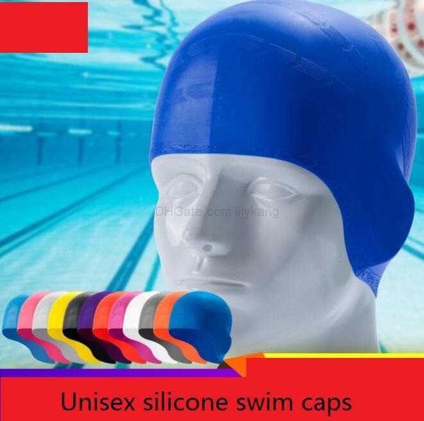 Bonnet de bain en latex imperméable à l'eau Silicone cheveux longs oreille de protection Durable Silicone chapeau de natation haute élastique caoutchouc plongée bonnets de bain en gros