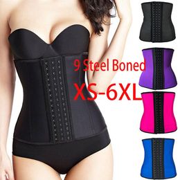 Latex Taille Trainer Corset 9 Steel Bone Shapewear Body Shapers Vrouwen Corset Afslanken Riem Fajas Fajas Reductoras De Barriga 6XL Y22401