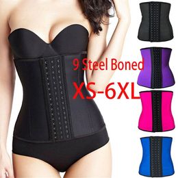 Latex Taille Trainer Corset 9 Steel Bone Shapewear Body Shapers Vrouwen Corset Afslanken Riem Fajas Fajas Reductoras De Barriga 6XL Y2313s