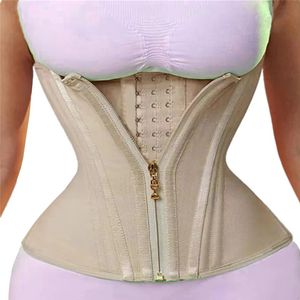 Latex Taille Trainer Vrouwen Taille Bescherming Bustier Korset Naakt Zwart Corset Plus Size Korsett Rits Haken Ogen Gorset 240109